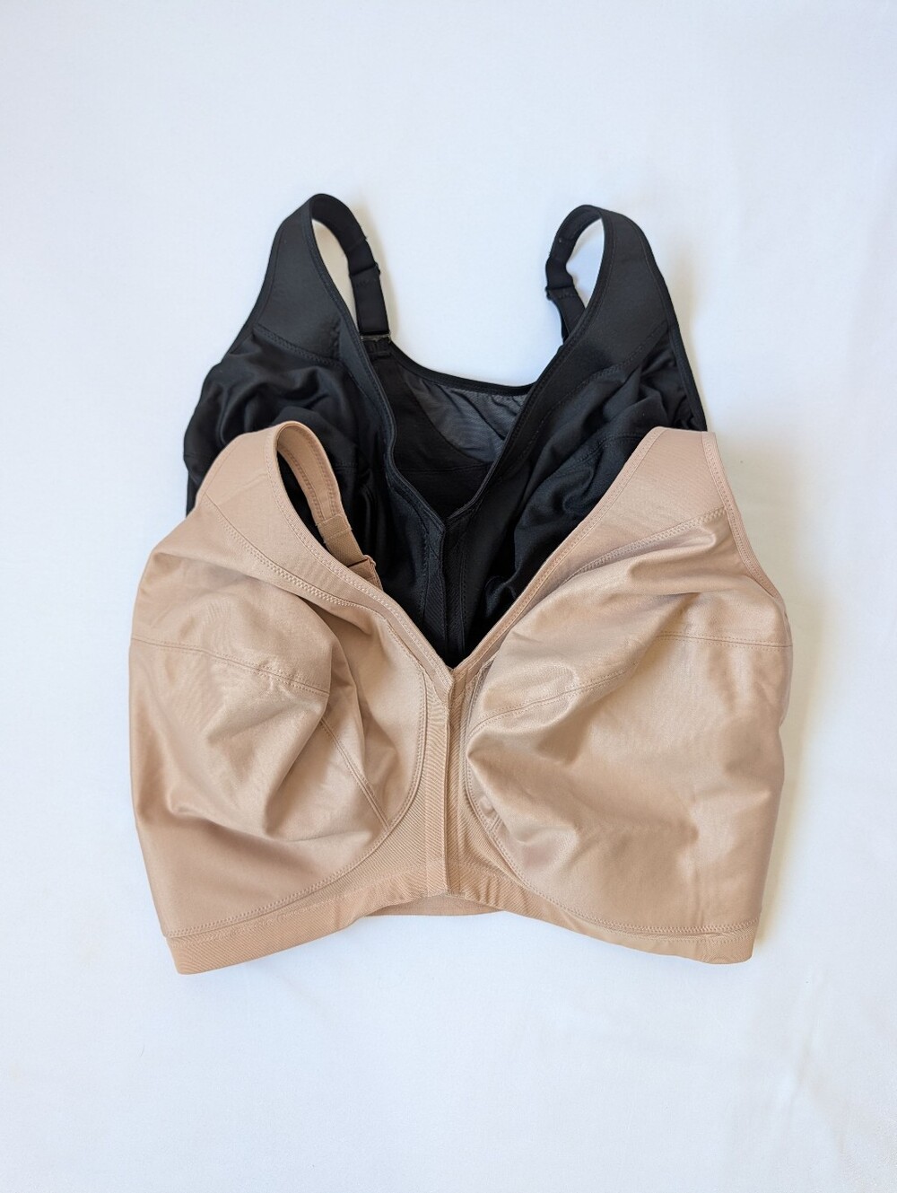 Glamorise Front Close Support Bras Bundle 52K 54K Black Nude NWT Plus Size